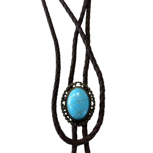 BT-063 Oval Queen Turqiouse brown cord