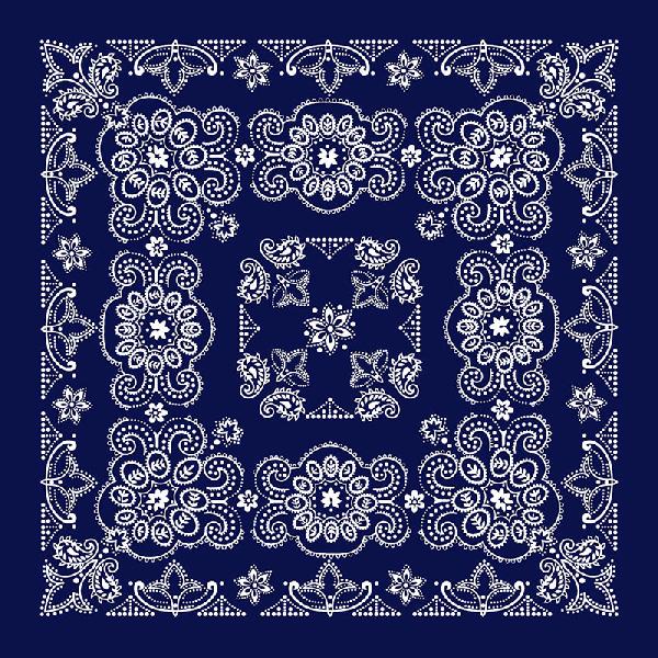 Oversize Navy Paisley Bandanna