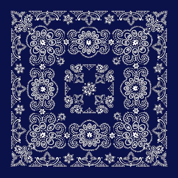 Oversize Navy Paisley Bandanna