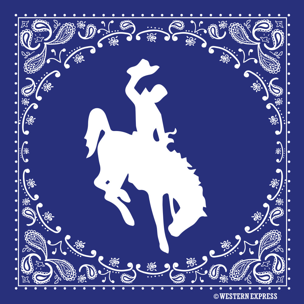 Blue Buckin' Cowboy Bandana