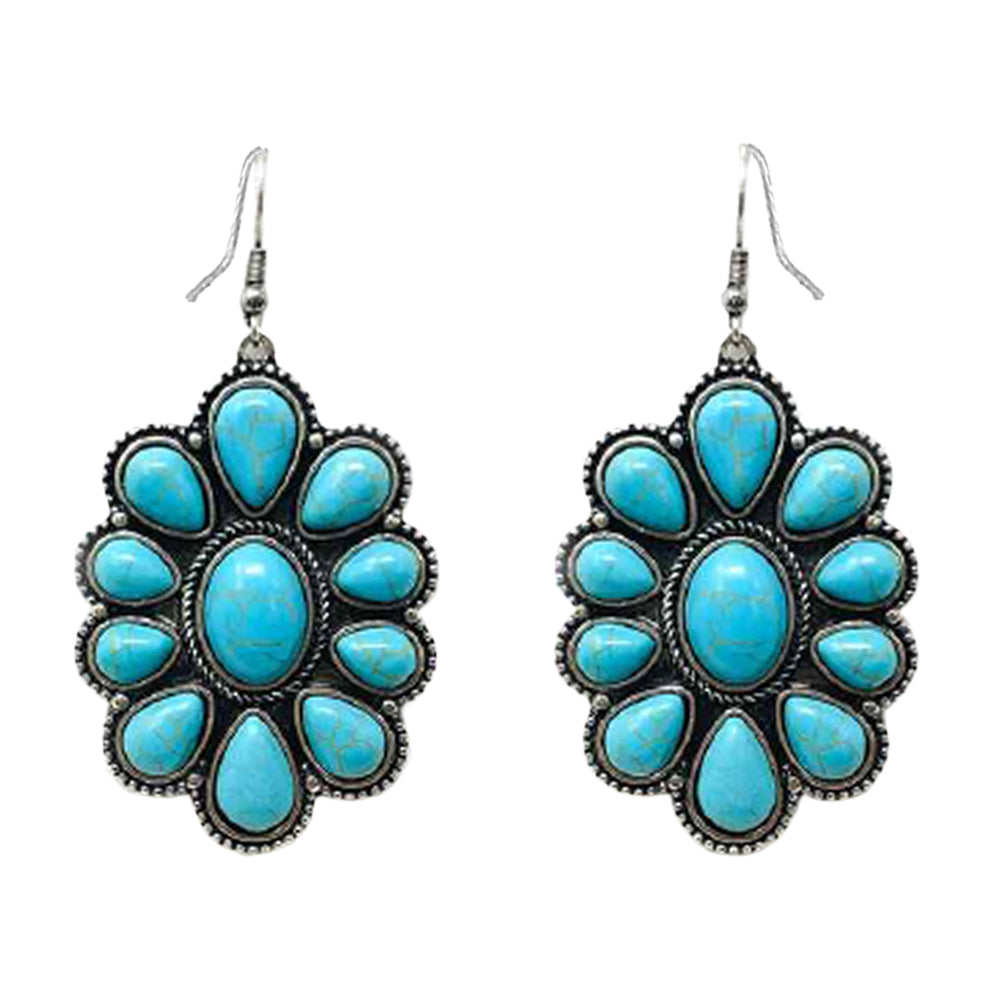 E-1439-TQ Floral Earrings