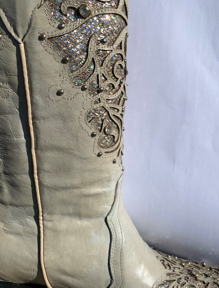 Cinderella - Off White/Soft Mint/Silver sparkle