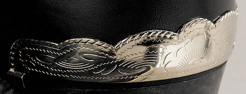 Men's Heel Guard Scalloped Silver - WX-36