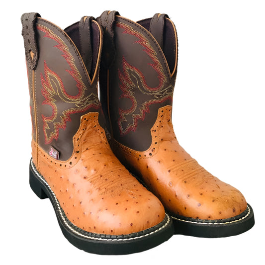 L9900 Justin Gypsy Cognac Ostrich Print