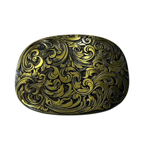 Oval Flower Pewter Gold plated