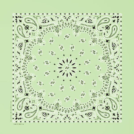 Mint Paisley Bandannas, 100% cotton, Made in USA