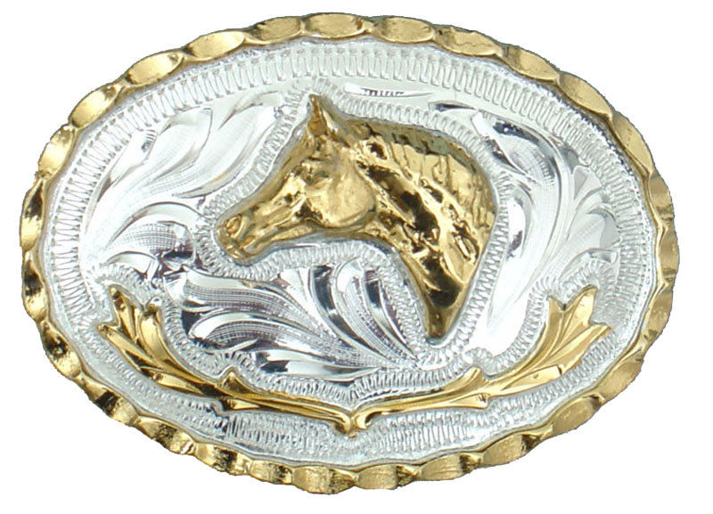 Small German Silver Horse head Buckle