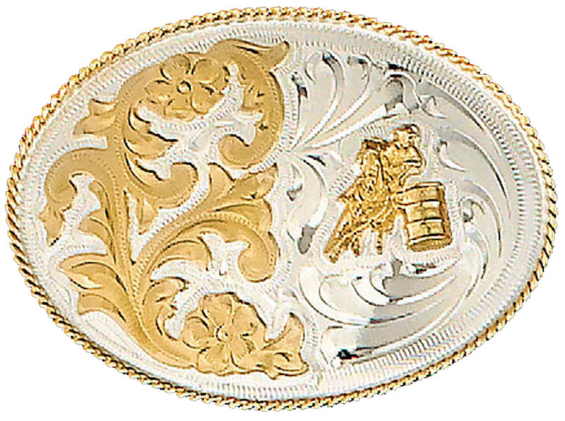 FR-855 - Barrel Racer German Silver Belt Buckle