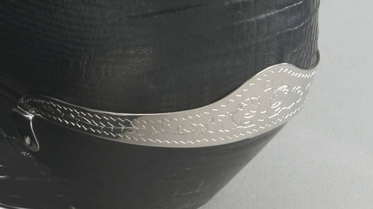 Men's Engraved Silver Heel Guard - WX-6